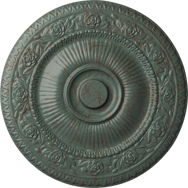 Ekena Millwork Neuveau Ceiling Medallion (Fits Canopies up to 6 3/8"), 24 1/4"OD x 2"P, Cloud Burst Crackle CM24NACBC - main